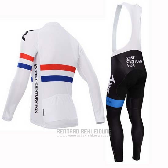 2014 Fahrradbekleidung Sky Champion Regno Unito Wei Trikot Langarm und Tragerhose